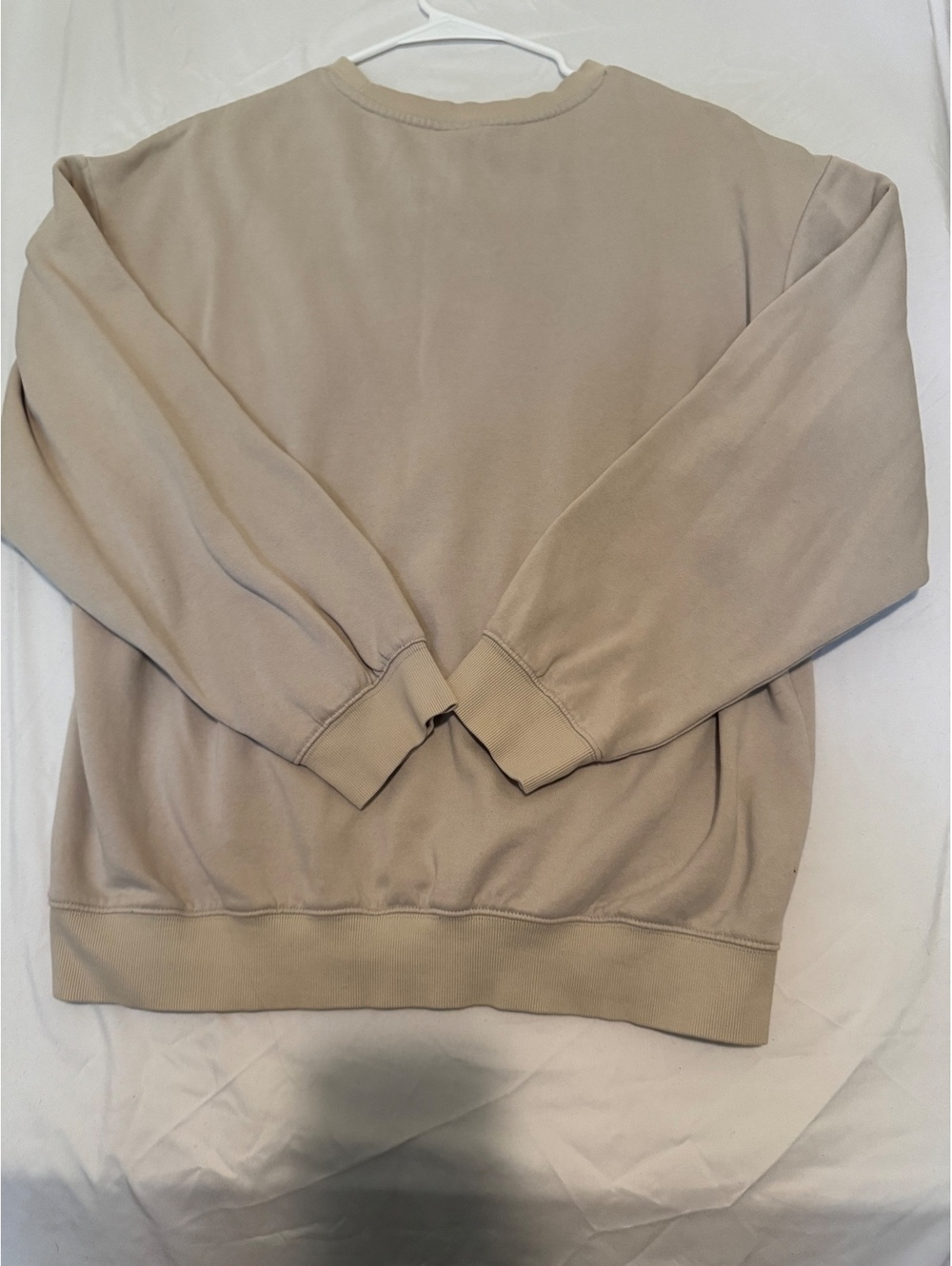 H&M Tan Beige Oversized Crewneck Sweatshirt Regular/Oversized Fit Large